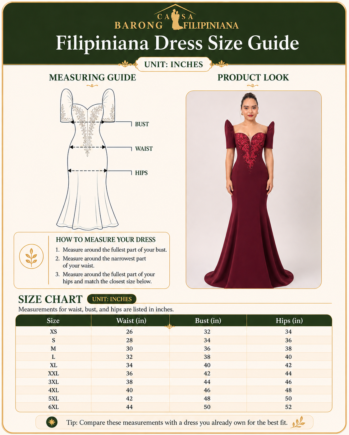 Halina Filipiniana Serpentina Long Gown in Maroon XL Only