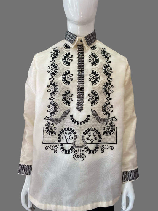 Ethnically Embroidered Black Barong Tagalog | Barong Republic