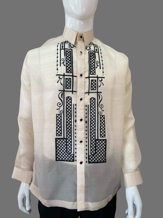 Barong Tagalog Crafted from Organza with Ethnic Detailing | Barong Republic
