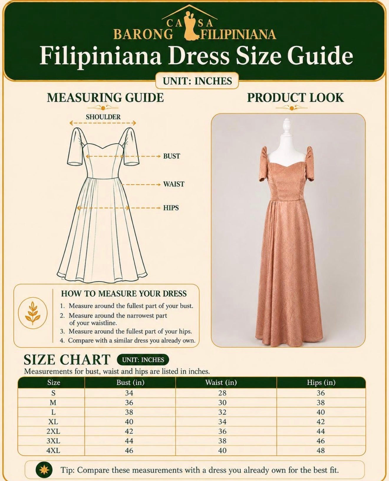 Aurelia Filipiniana Gown in Rose Gold Nude