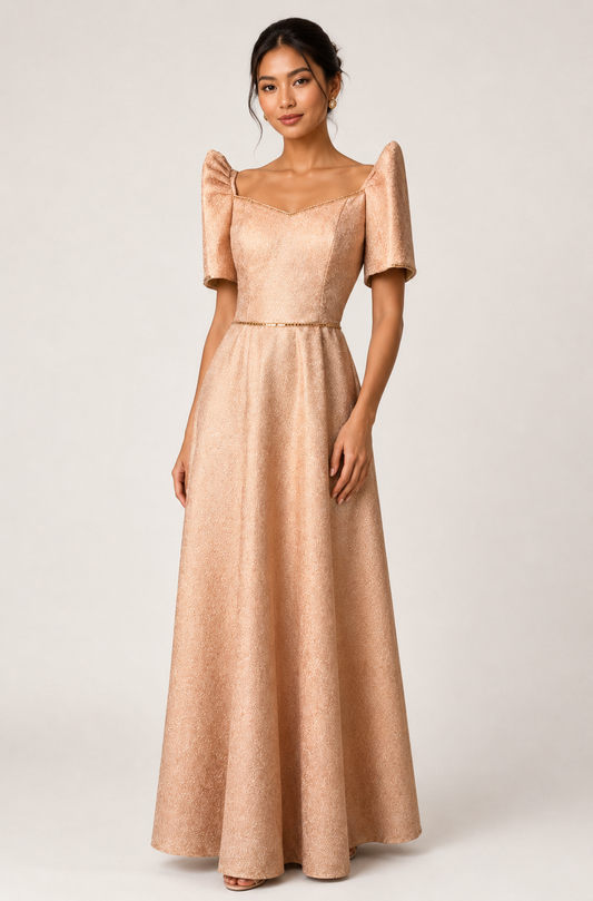 Hilaga Filipiniana Maxi Dress in Satin
