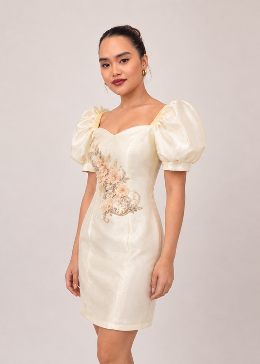 Esperanza Filipiniana Mini Dress in Pina Organza