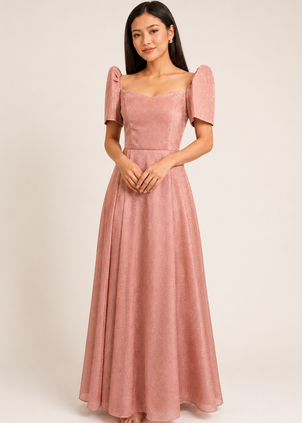 Aurelia Filipiniana Gown in Rose Gold Nude