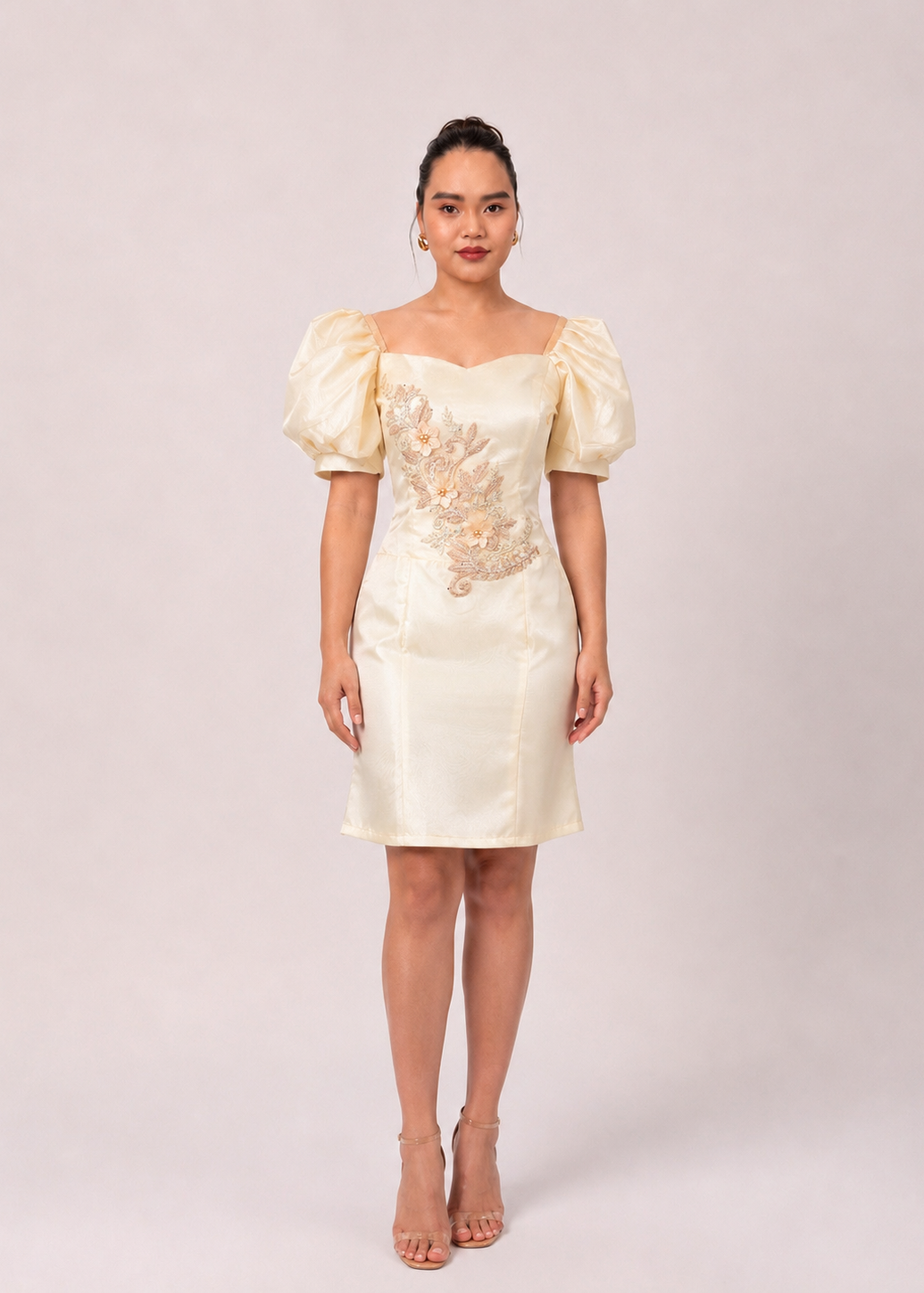 Esperanza Filipiniana Mini Dress in Pina Organza