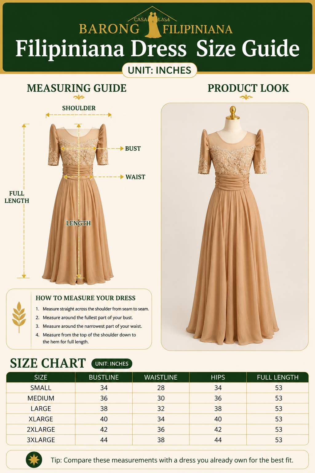 Imelda Filipiniana Gown in Cream Pleated Chiffon