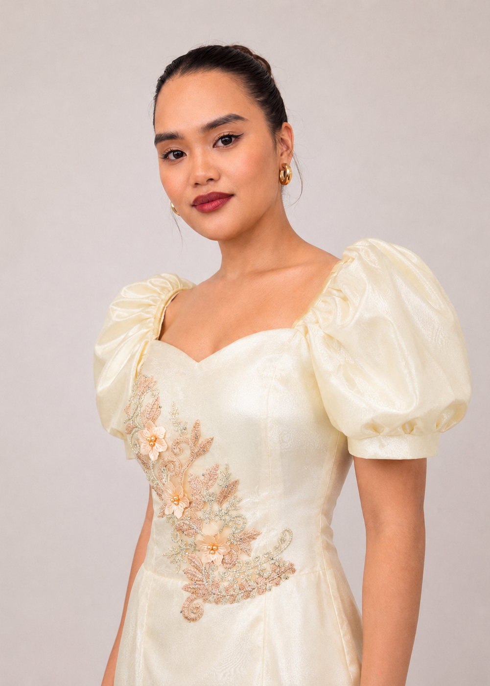 Esperanza Filipiniana Mini Dress in Pina Organza