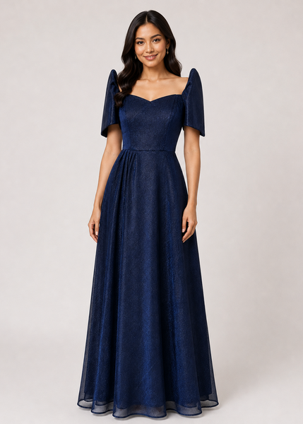 Asula Filipiniana Gown in Navy Blue