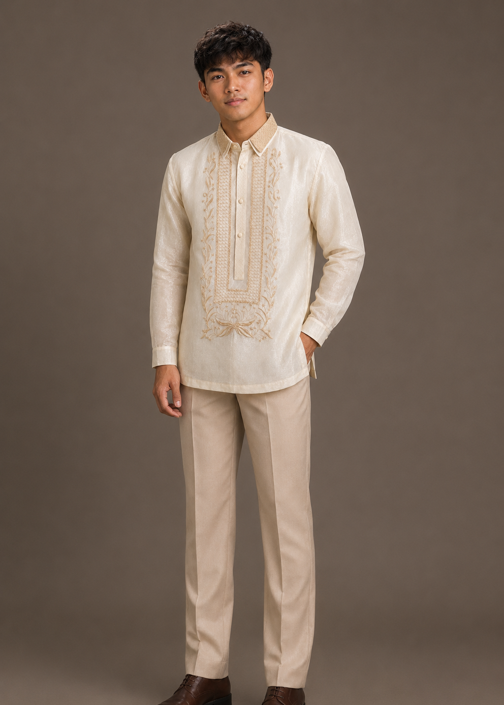 Aguinaldo Barong Tagalog Piña Organza With Lining