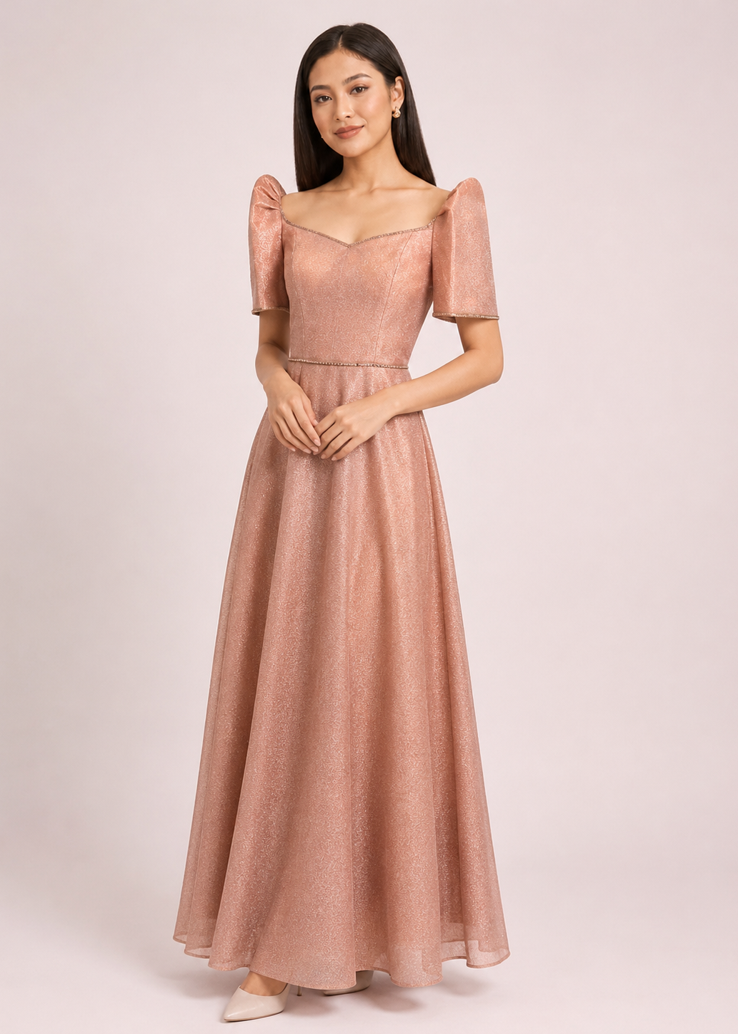 Hilaga Filipiniana Gown in Champagne Pink