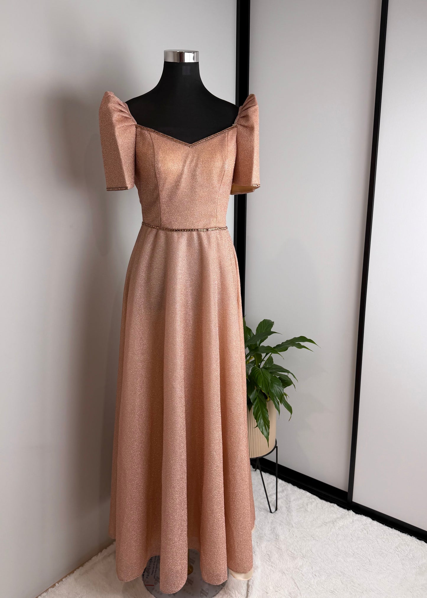 Hilaga Filipiniana Gown in Champagne Pink