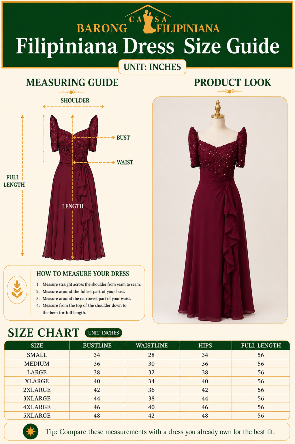 Corazon Filipiniana Gown in Maroon Pleated Chiffon