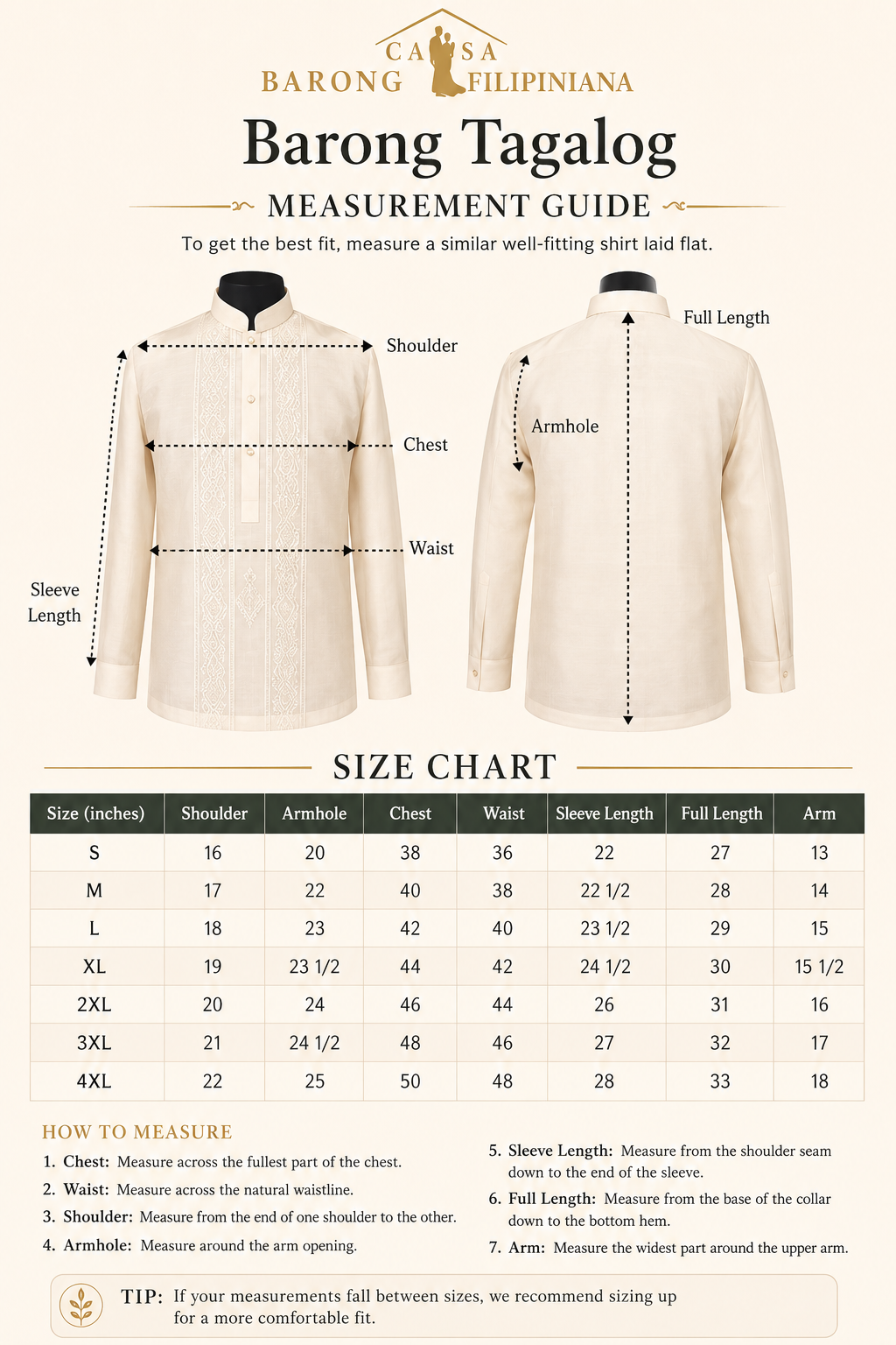 Lorenzo Coat Barong Tagalog in Cream Piña Seda