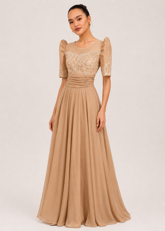 Filipiniana maxi dress - Imelda, mother of the bride filipiniana, wedding guest Filipiniana, wedding sponsor filipiniana