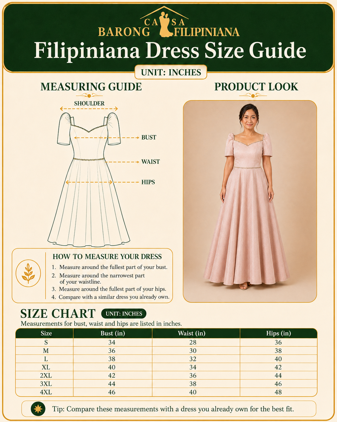 Hilaga Filipiniana Maxi Dress in Satin