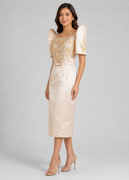 Hilga Filipiniana Mestiza Dutchess Dress side view
