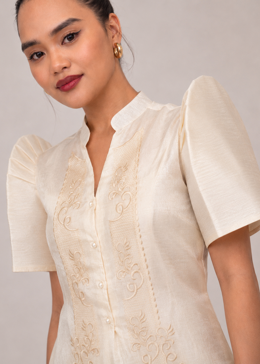 Hinirang Filipiniana Mini Dress in Pina Organza