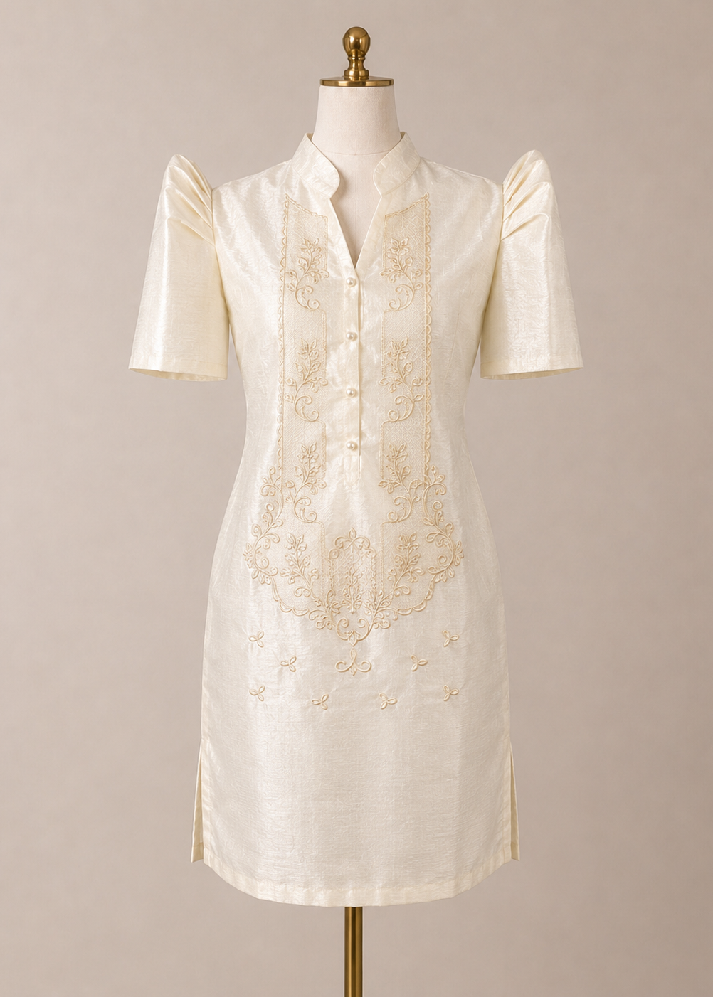 Hinirang Filipiniana Mini Dress in Pina Organza