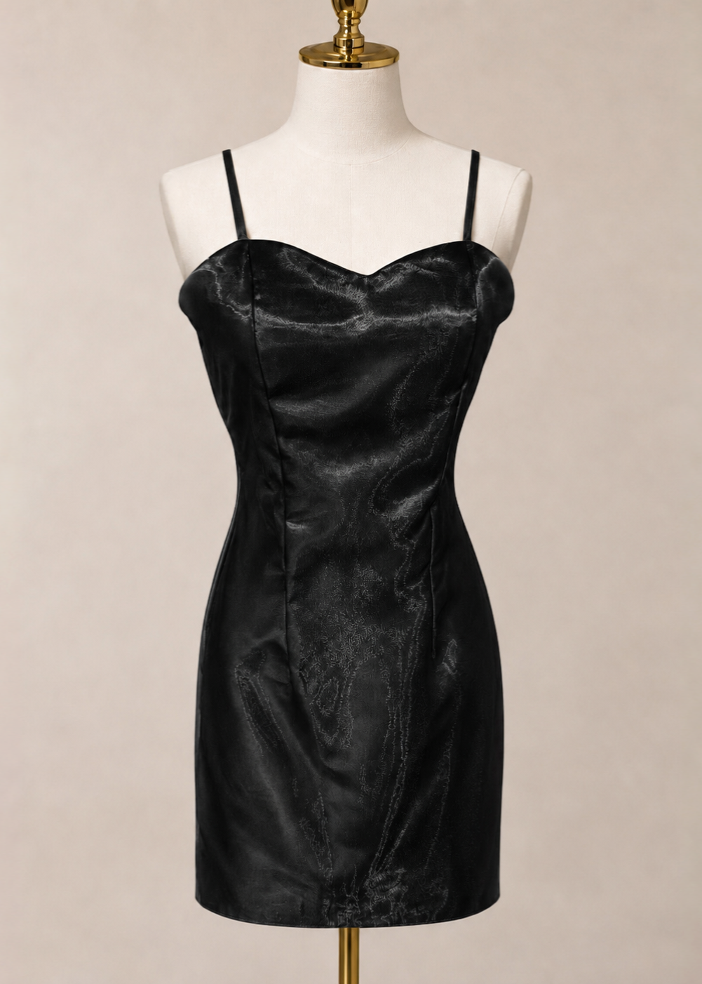 Magdalena Base Dress Spaghetti Dress Organza w/ Satin Lining in Black