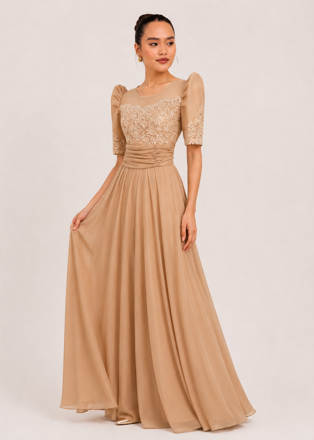 Filipiniana maxi dress - Imelda, mother of the bride filipiniana, wedding guest Filipiniana, wedding sponsor filipiniana