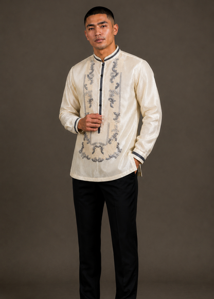 Juan Barong Tagalog Piña Organza Oriental Design with Lining