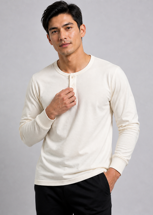 Matipuno Barong Undershirt - Camisa de Chino Long Sleeve Cream - size guide by casa barong filipiniana