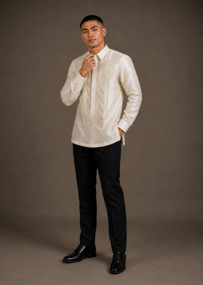 Sebastian Barong Tagalog Piña Organza with Lining Cream