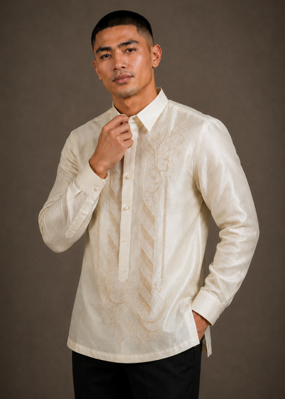 Sebastian Barong Tagalog Piña Organza with Lining Cream
