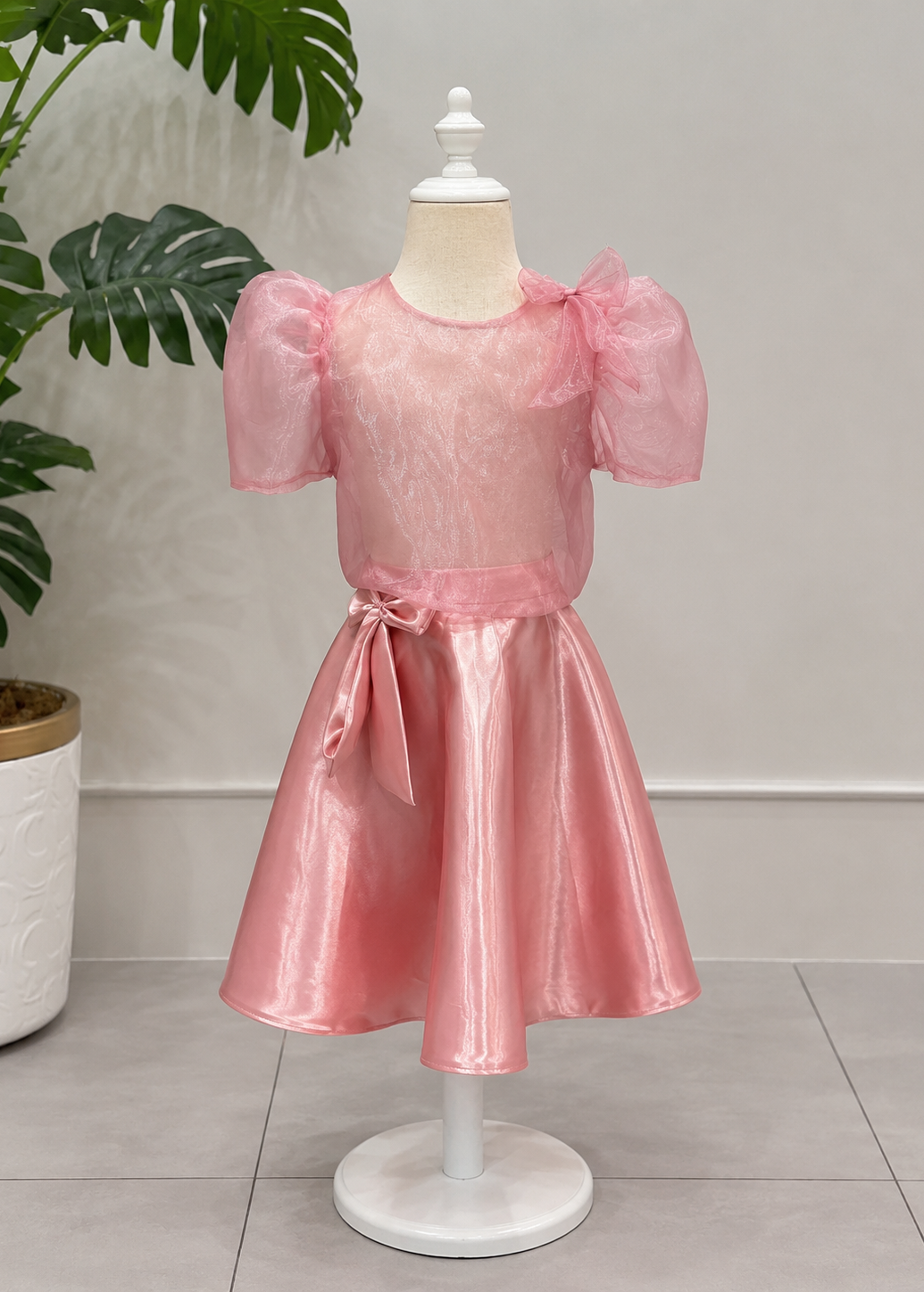 Anna Filipiniana Kimona and Skirt Terno Pink