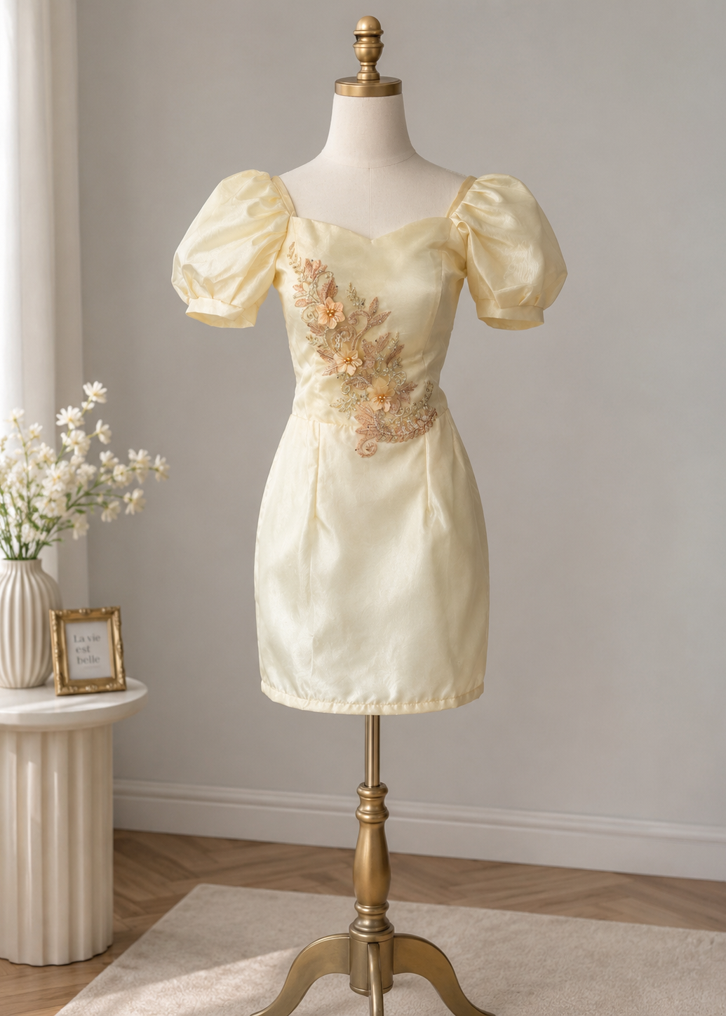 Hinirang Filipiniana Mini Dress in Pina Organza