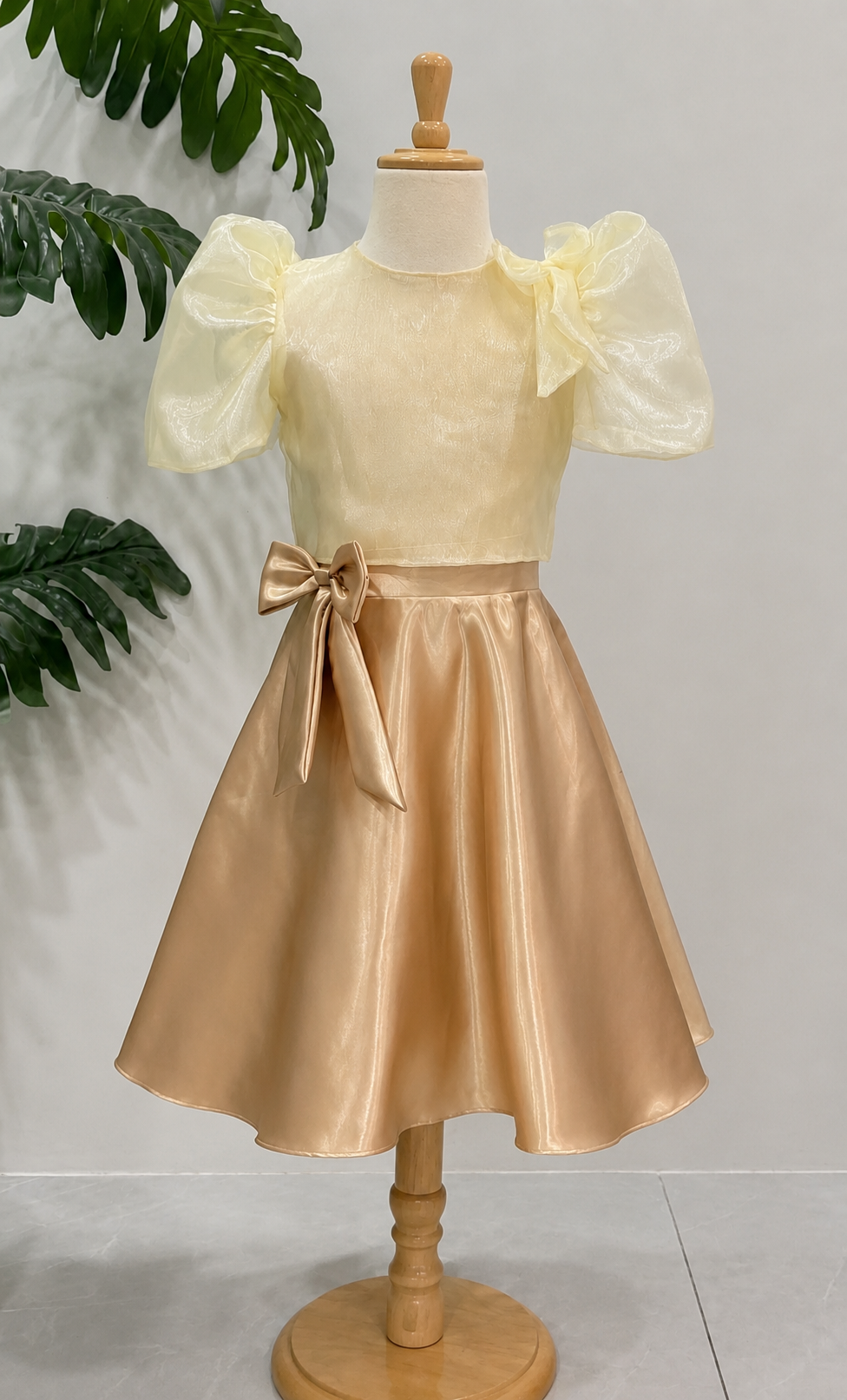 Anna Filipiniana Kimona and Skirt Terno Gold