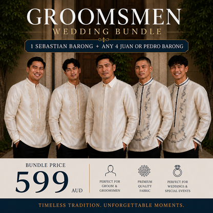  groomsmen barong tagalog wedding bundle - casa barong filipiniana