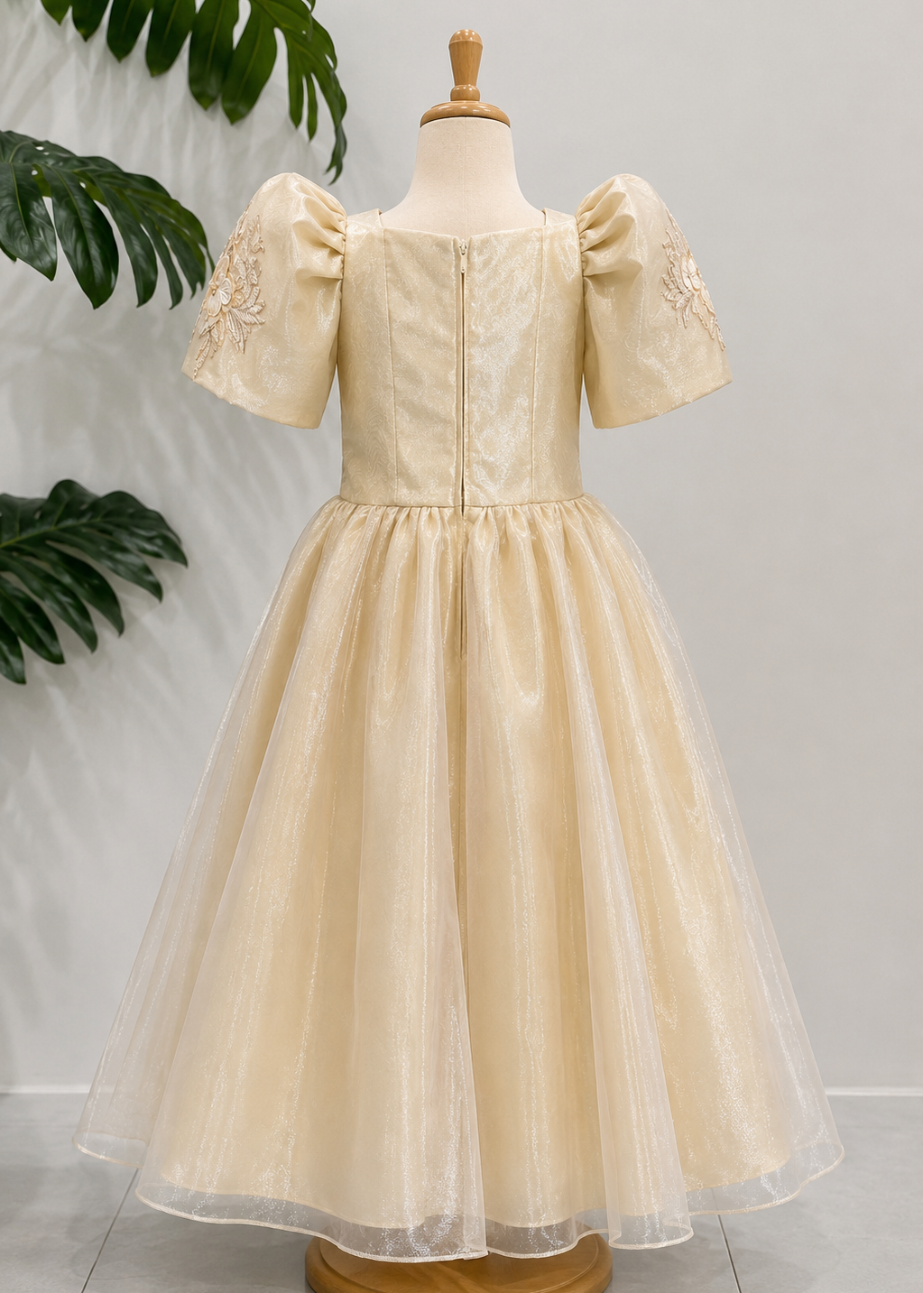 Malaya Princess Filipiniana Ball Dress for Girls Gold