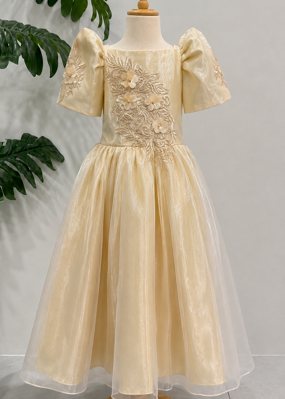 Malaya Princess Filipiniana Ball Dress for Girls Gold