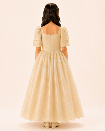 Malaya Princess Filipiniana Ball Dress for Girls Gold