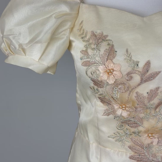 Esperanza Filipiniana Mini Dress in Pina Organza