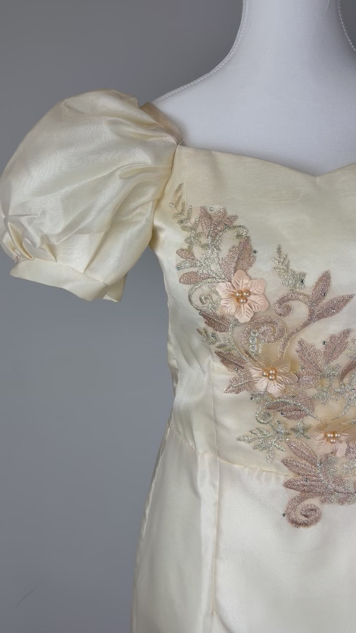 Esperanza Filipiniana Mini Dress in Pina Organza